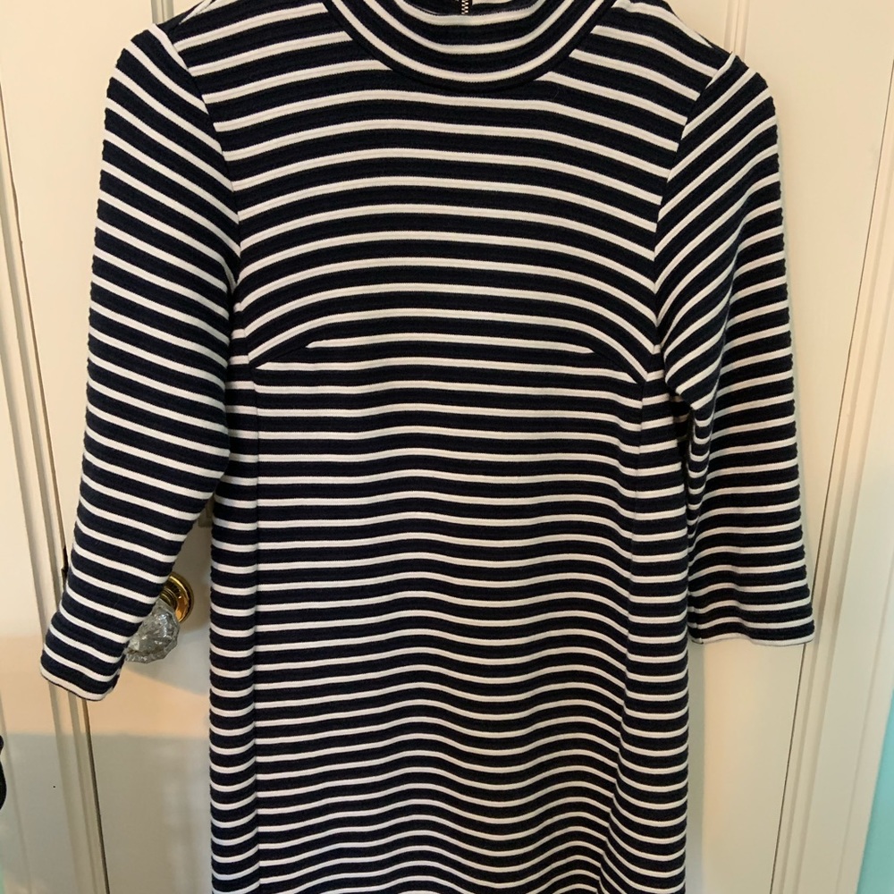 Striped Anthropologie Turtleneck Sheath dress